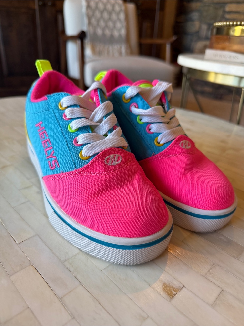 Heelys Kids Pink, Blue & Neon Lace-Up Skate Sneakers